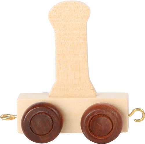 Small Foot chariot de train lettre I bois beige 5 x 3,5 x 6 cm