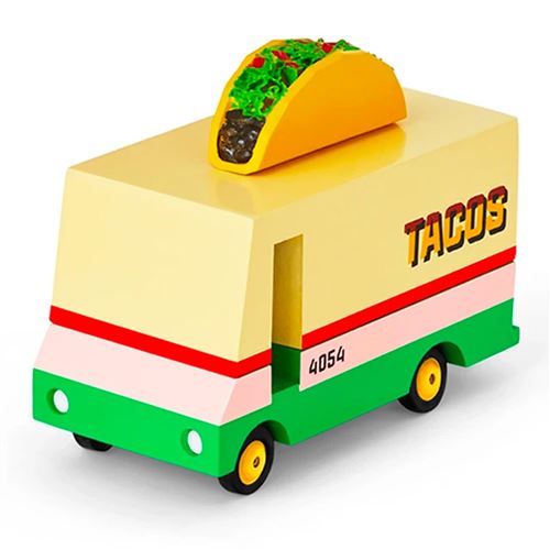Petites voitures et mini modèles rétro classiques en bois Candylab Candycar Véhicules design pour enfants et adultes - Taco Van CND F767