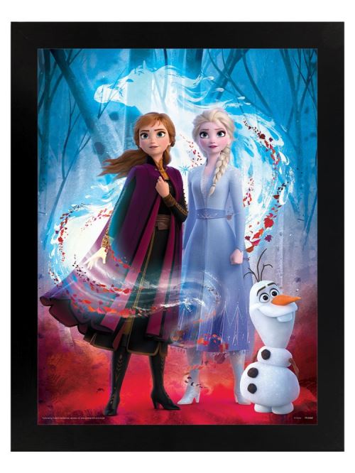 Mini-affiche Frozen 2 (Guiding Spirit) dans un cadre en bois noir de 35 x 45 cm