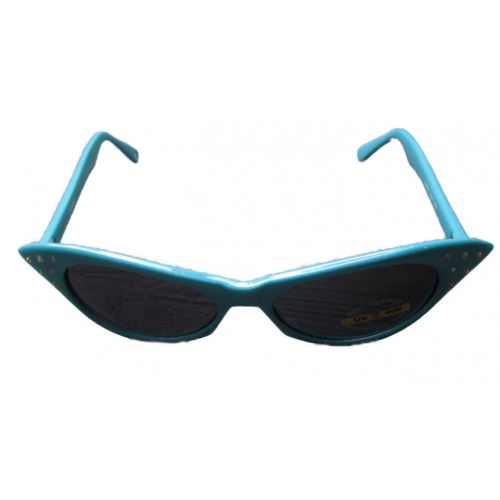 lunette de soleil femme cat eye strass couleur bleu pin up