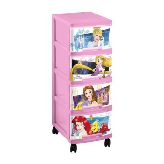 Curver Princess Tour De Rangement 4 Tiroirs A4 10 L Avec Roulettes