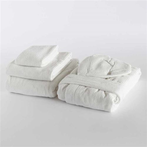 Set de 3 Serviettes + Peignoir Unisex Svad Dondi Skipper, Taille: L, Couleur: Blanc