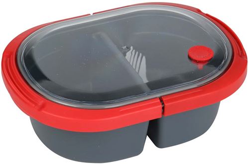 Take Away - Lunch box 2 compartiments fermeture à clip Rouge