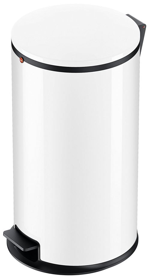 Hailo 0530-030 Poubelle de Salle de Bain à Pédale, Acier Inoxydable, Blanc, 64 x 37 x 37 cm