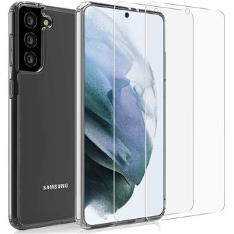 Coque Compatible avec Samsung Galaxy S21, Protection Complète Souple  Silicone Coque pour Samsung S21 - Cristal Transparent
