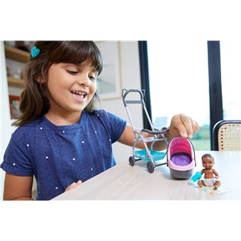 Barbie Famille Skipper Baby Sitter Petite Figurine Bebe Avec Poussette Rose Et Bleu Cosy Amovible Et Accessoires Jouet Pour Enfant Fxg95 Poupee Achat Prix Fnac