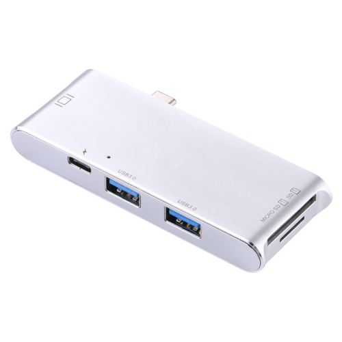 Connectique Câble & adaptateur USB / FireWire Adaptateur de lecteur de carte USB-C / Type-C vers HDMI et RJ45 & 2 x USB 3.0 et SD & Micro SD HUB avec chargement USB-C / Type-C, pour Macbook / Nouveau Macbook Pro / Huawei Matebook