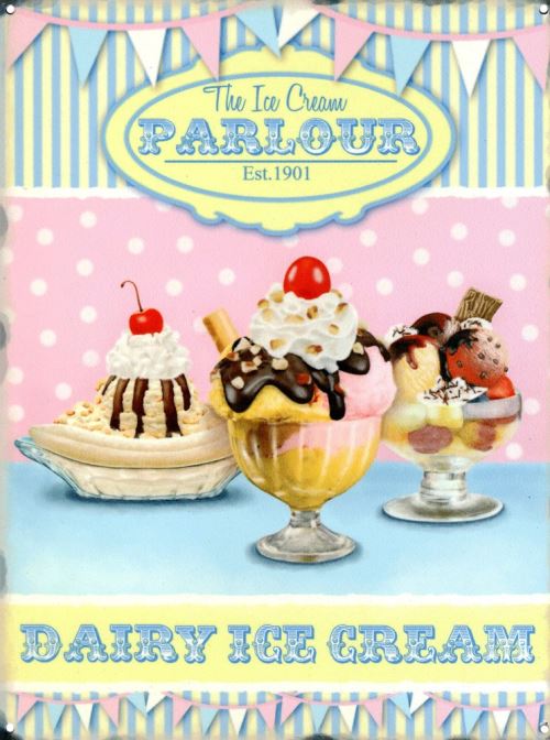 The Ice Cream Parlour Plaque en métal 30 x 40 cm