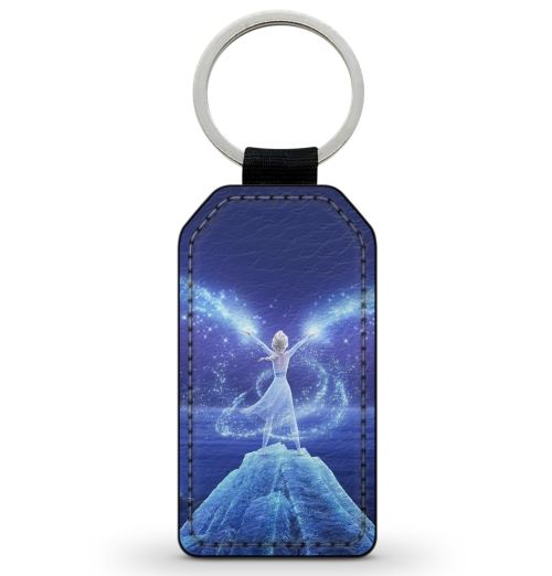 Porte-Cle Noir en Simili Cuir Leather Elsa la Reine des Neiges Frozen