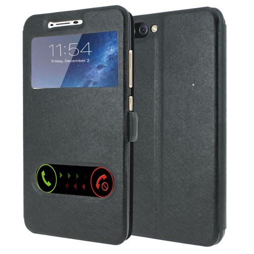 Housse Asus Zenfone 4 Max ZC554KL – Pro – Plus Housse Coque de protection S-View Folio Flip Cover [ADVANSIA] (Windows View) Flip Cover [Noir]