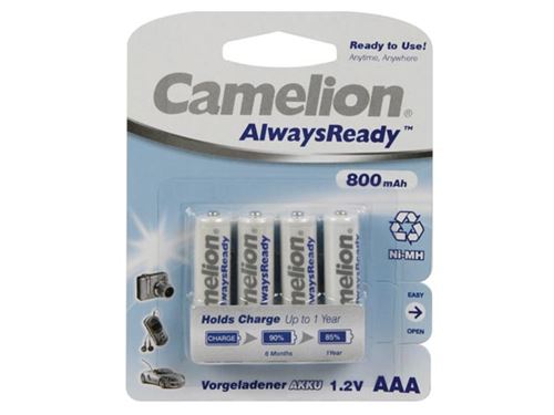 NiMH AAA/R03 1.2V-800mAh (4/carte) ALWAYSREADY 