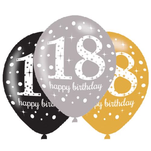 Amscan ballons Sparkling 18 unisexe 27,5 cm 6 pièces