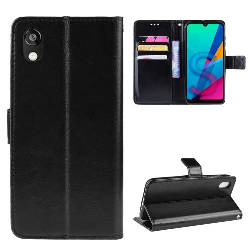 Etui en PU crazy horse noir pour votre Huawei Y5 (2019)/Honor 8S