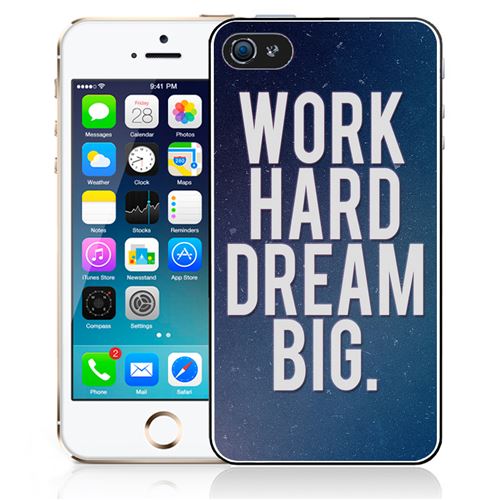 Coque pour iPhone 5C work hard dream big