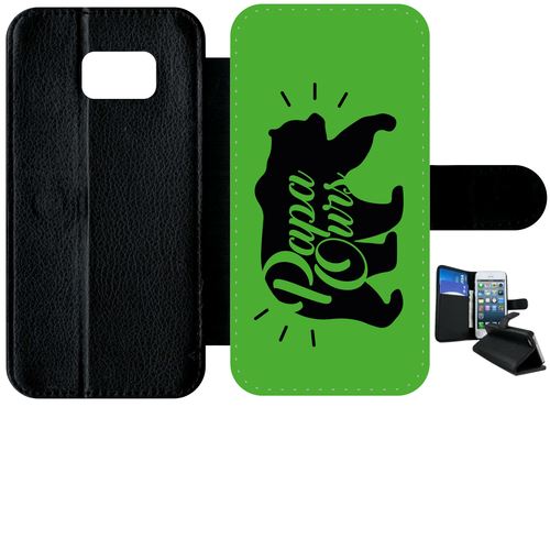 Etui À Rabat Samsung Galaxy S7 Edge Papa Ours Fond Vert