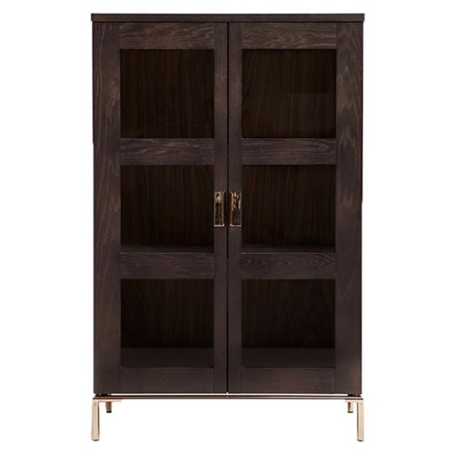 Paris Prix Noir Vitrine Design 2 Portes "Pimlico" 148Cm Charbon
