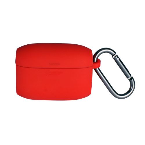 Coque en silicone antichoc avec mousqueton pour Jabra Elite Active 65t - Rouge