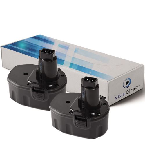 Lot de 2 batteries type 25453 DC9071 9037 9071 walt 3300mAh 12V -VISIODIRECT-