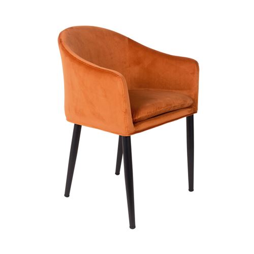 Fauteuil design en velours Catelyn - Couleur - Orange