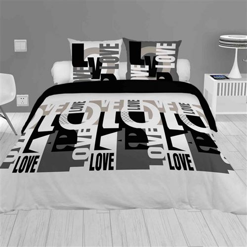 Parure de lit Lovers blanc 260x240 cm