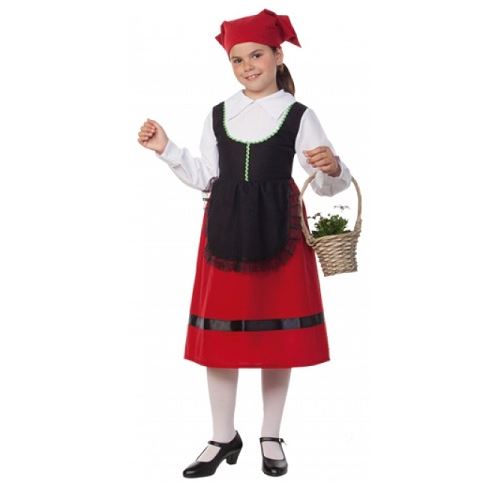 Déguisement bergère villageoise fille 7-9 ans (robe, coiffe)