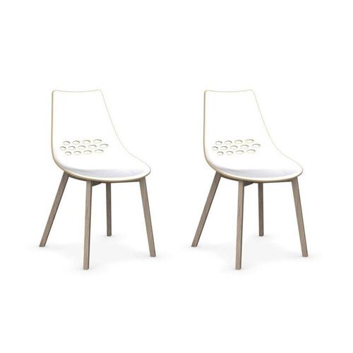 Lot de 2 chaises JAM W nougat piétement frêne naturel