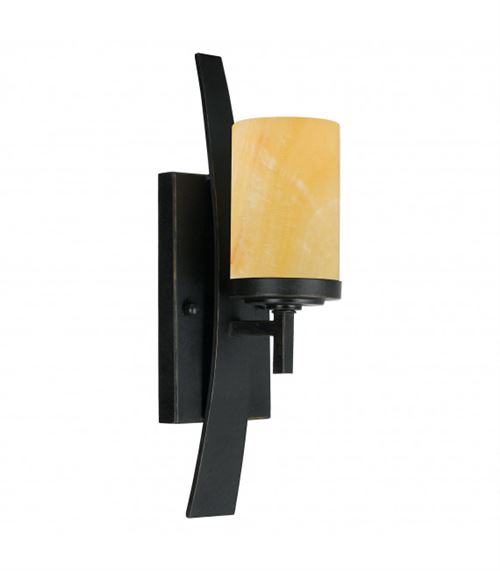 Applique Kyle, fer forgé et onyx, 1 ampoule