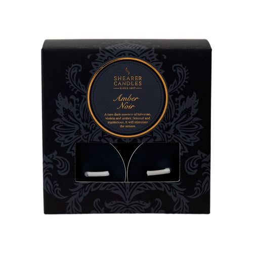 Shearer Candles Victorian Winter SN1791 Ambre Noir Lot de 8 bougies chauffe-plat Noir