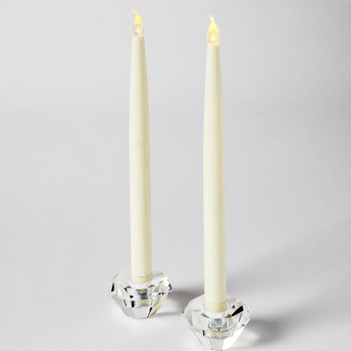 Lot de 2 Bougies de Chandelier LED à Piles en Cire Véritable de Lights4fun