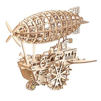 Simulus : Maquette 3D mobile en bois Dirigeable Steampunk 25 x 30 cm - 349  pièces - Maquette - Achat & prix