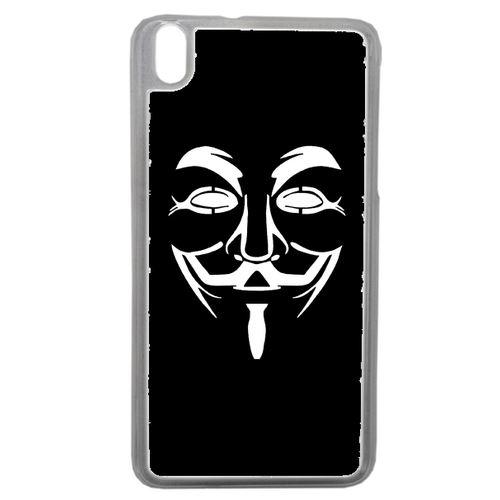 Coque Anonymous Noir Compatible Htc Desire 816 Transparent