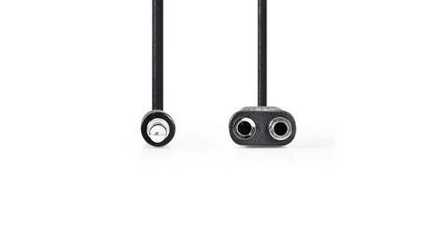 Câble audio stéréo 3,5 mm mâle - 2x 3,5 mm femelle 0,2 m noir nedis