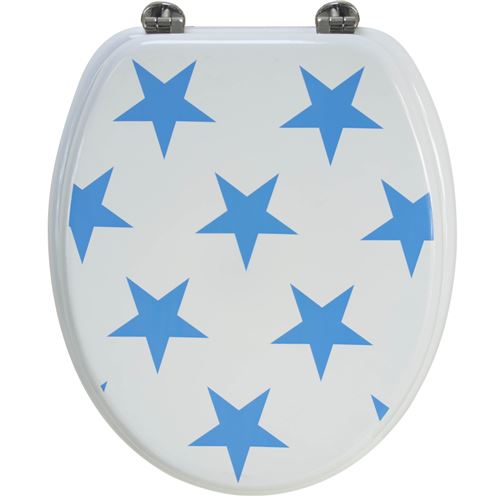 Arvix - Abattant de toilette en bois compressé MDF Etoiles Bleues Siege WC standard