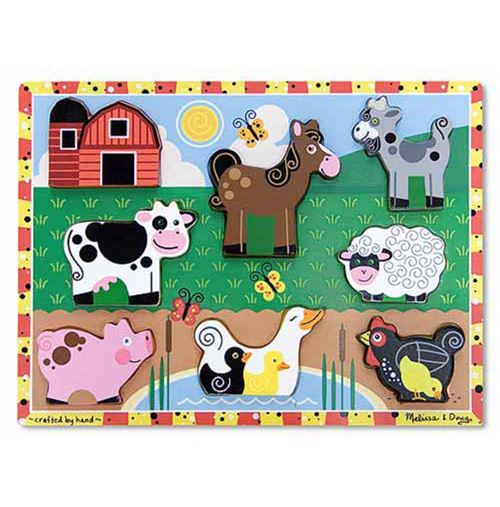 MELISSA & DOUG MELISSA & DOUG Puzzle &Agrave; Grosses Pi&egrave;ces En Bois - Animaux De Ferme
