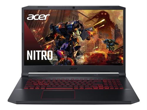 Acer Nitro 5 AN517-52 - Intel Core i5 - 10300H / 2.5 GHz - Win 10 Familiale 64 bits - GF RTX 3060 - 8 Go RAM - 512 Go SSD - 17.3" IPS 1920 x 1080 (Full HD) @ 120 Hz - Wi-Fi 6 - Noir vitreux - clavier : Français