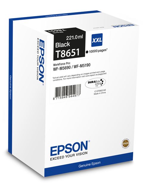 Epson T8651 - Noir - original - recharge d'encre - pour WorkForce Pro WF-M5190DW, WF-M5190DW BAM, WF-M5690DWF
