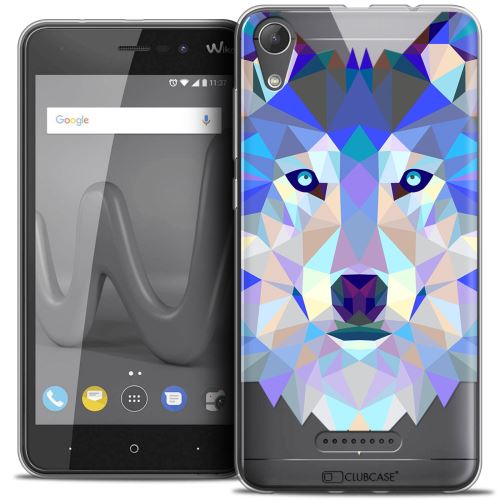 Coque Wiko Lenny 4 (5 ) CASEINK Housse Etui [Crystal Gel HD Polygon Series Animal - Souple - Ultra Fin - Imprimé en France] Loup