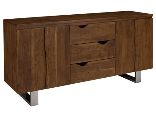 Buffet TUSTY - 2 portes & 3 tiroirs - Acacia & Métal