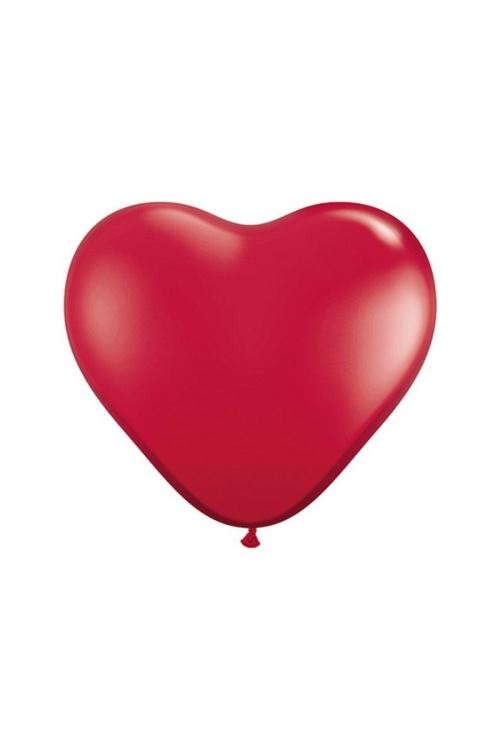 Sachet De 2 Ballons Coeurs Rouge Rubis 3' 86 Cm Qualatex® - Rouge - 3' / 86 cm