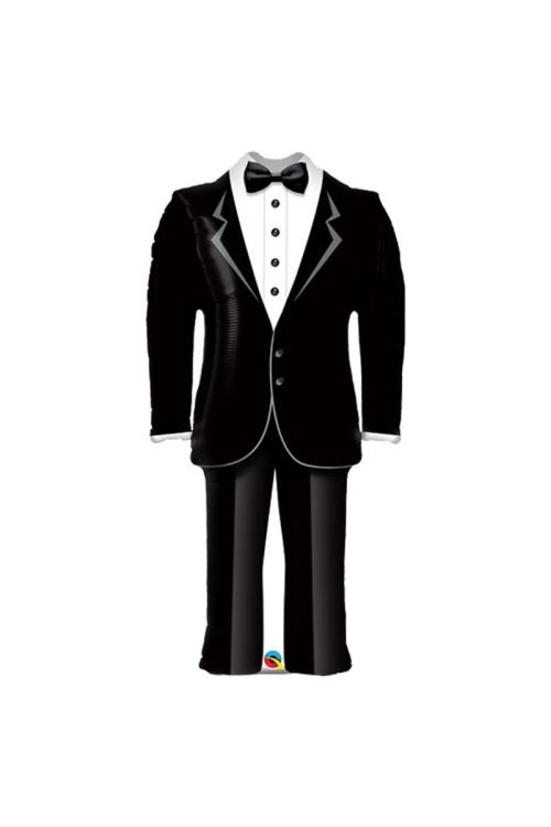 Ballon Aluminium Costume De Marié 38 97cm Qualatex® - Noir - 38 / 97 cm