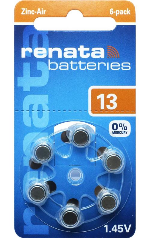 Pile bouton ZA 13 zinc-air Renata 305 mAh 1.4 V 6 pc(s)
