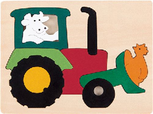 Hape puzzle en bois Tracteur junior vierge 11-pièces