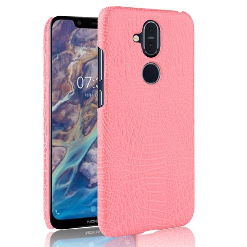 Etui en PU enduit de crocodile rose pour votre Nokia 7.1 Plus/X7