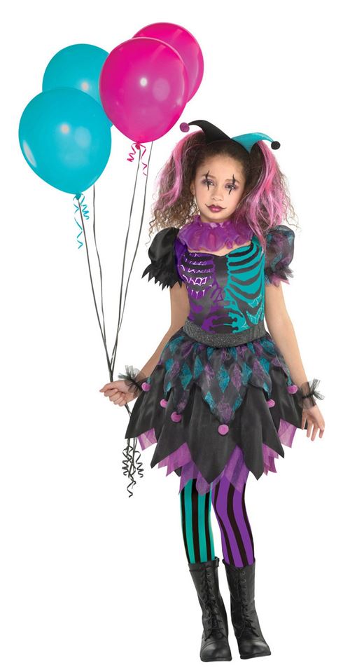 Amscan costume Harlequinde fille 6-8 ans violet/turquoise 3 pièces