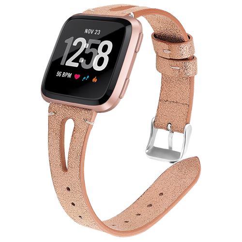 Bracelet en cuir élégant pour Fitbit Versa 3 / Sense - Or