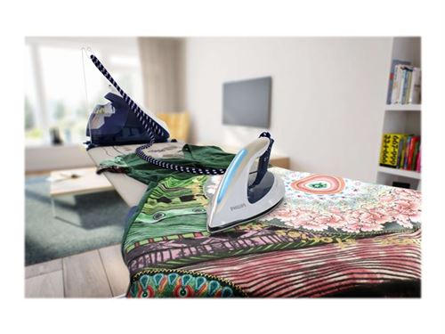  Philips Station de repassage vapeur PerfectCare Elite semelle en c&eacute;ramique155 g/min 2700 W bleu (GC9635/20)