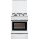 Brandt BCG6640W - Cuisinière - pose libre - largeur : 60 cm - profondeur : 61.8 cm - hauteur : 85 cm - avec système auto-nettoyant - blanc