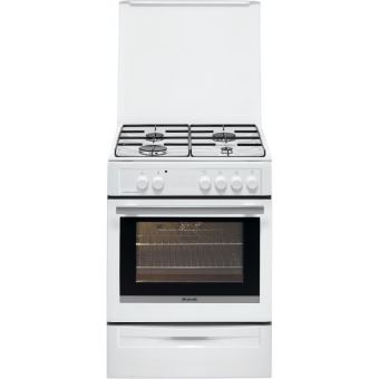 Brandt BCG6640W - Cuisinière - pose libre - largeur : 60 cm - profondeur : 61.8 cm - hauteur : 85 cm - avec système auto-nettoyant - blanc