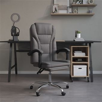 vidaXL Fauteuil inclinable de bureau Gris Similicuir349699 - 1