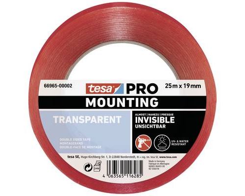 Tesa Mounting PRO Transparent 66965-00002-00 Ruban de montage transparent (L x l) 25 m x 19 mm